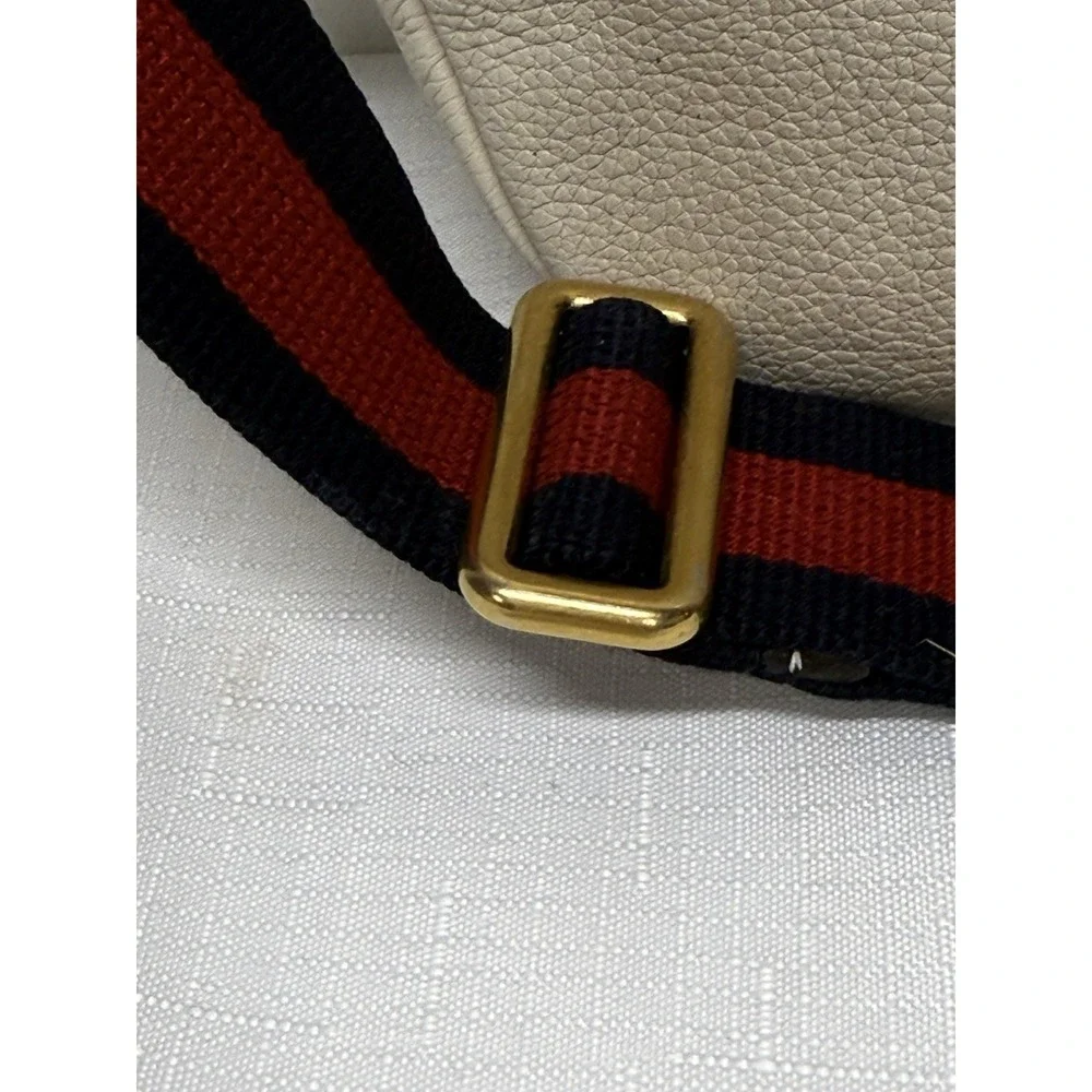 Gucci Logo Belt Bag White Leather Web Stripe Waist Crossbody Fanny Pack COA - Picture 10 of 15